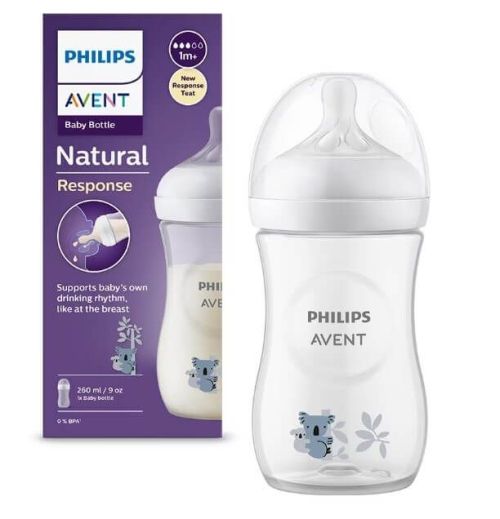 Бебешка бутилка Natural Response с биберон със среден поток момче 1+ месеца 260 мл. Philips Avent 