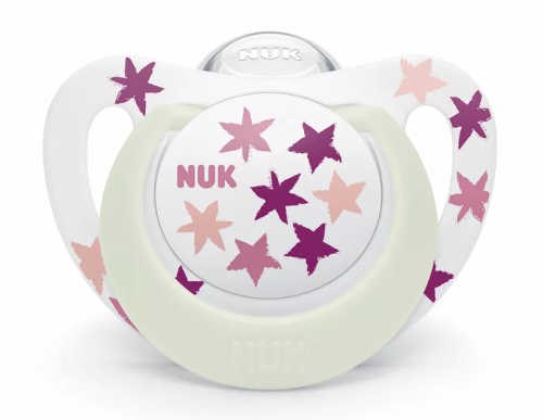 NUK Star Night биберон залъгалка силикон 6-18 месеца + кутийка