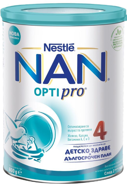 Nestlé NAN OPTIPRO 4 - Мляко за малки деца след 24 месеца, 800 гр.