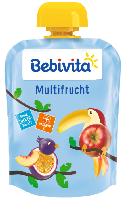 Плодова закуска мултиплод Bebivita - 12+ месеца, 90 гр.