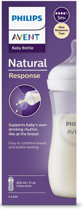Бебешка бутилка Natural Response Philips Avent 330 мл. с биберон 3+ месеца