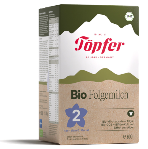 Töpfer Lactana Bio 2 - Преходно мляко (+BIFIDO +DHA +ALA) 6+ месеца, 600 гр.