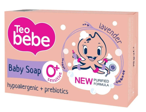 Бебешки крем-сапун с екстракт от лавандула Teo bebe 0+ месеца - 75 гр.