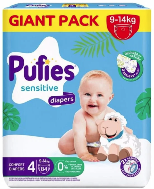 Пелени Sensitive Pufies 4, 9-14 кг. 84 броя