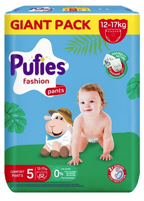 Пелени гащи Pufies Fashion Pants 5, 12-17 кг. 62 броя