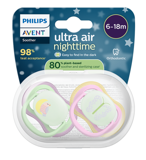 Philips Avent Ultra Air Nighttime комплект нощни залъгалки 6-18 месеца, SCF376/29