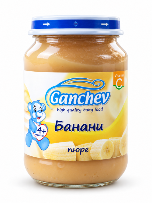 Пюре банани Ганчев - 4+ месеца, 190 гр.