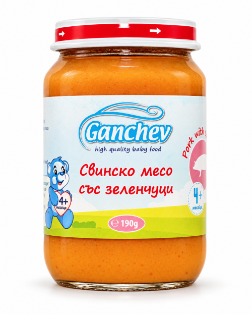 Пюре свинско месо със зеленчуци Ганчев - 5+ месеца,190гр