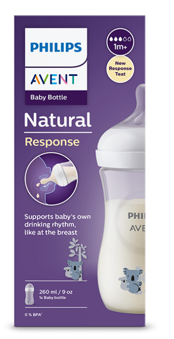 Бебешка бутилка Philips Avent Natural Response 260 мл. с биберон Flow 3, 1+ месеца SCY903/67