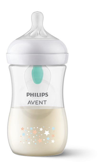 Бебешка бутилка Natural Response Philips Avent с клапа Airfree  260 мл. с биберон Flow 3, 1+ месеца SCY673/82