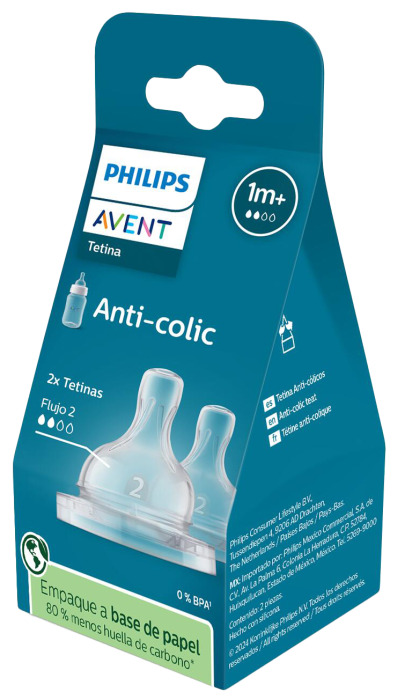 Philips Avent Anti-colic Биберони против колики  1+ месеца Flow 2, 2 бр. SCY762/02