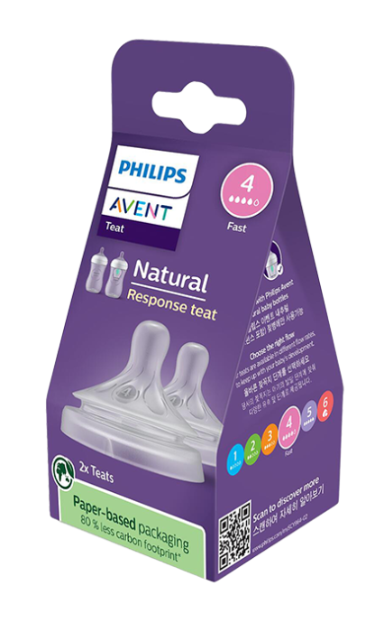 Philips Avent Natural Response Биберони 3+ месеца Flow 4, 2 бр. SCY964/02