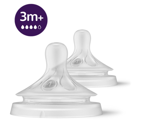 Philips Avent Natural Response Биберони 3+ месеца Flow 4, 2 бр. SCY964/02