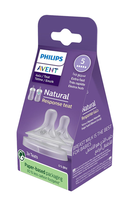 Philips Avent Natural Response Биберони 6+ месеца Flow 5, 2 бр. SCY965/02
