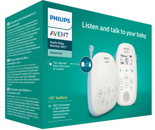 Philips Avent Advanced DECT Аудио бебефон с двупосочна връзка SCD715/52