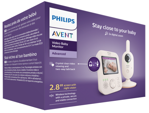 Philips Avent Видео бебефон с 2,8" цветен екран и нощно виждане SCD881/26
